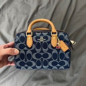 Coach denim mini Rowan RARE NWT